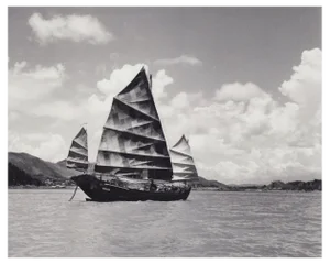 Hanna Seidel, Hong Kong Boat on Water, Black and White Photograph, 1960s