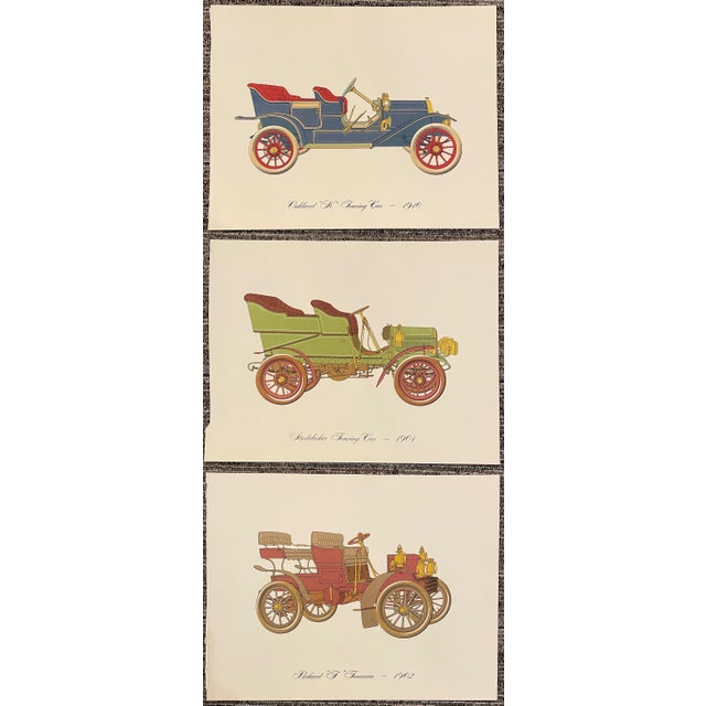 1970s Antique Automobiles Lithograph - Set of Three For Sale - Image 5 of 5