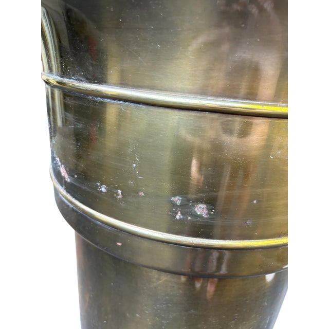 Mid 20th Century Mid 20th Century William Doezema for Mastercraft Attributed Brass Pedestal Jardiniere For Sale - Image 5 of 16
