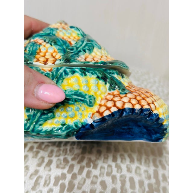 VIETRI Vintage Vietri Ceramic Shell Box For Sale - Image 4 of 6