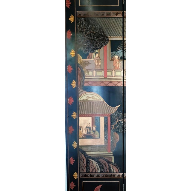 Mid 20th Century Mid 20th Century Six Large Panel Chinese Coromandel Export Screen For Sale - Image 5 of 12