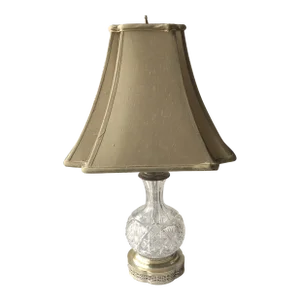 Vintage 1940s Press Cut Glass Table Lamp