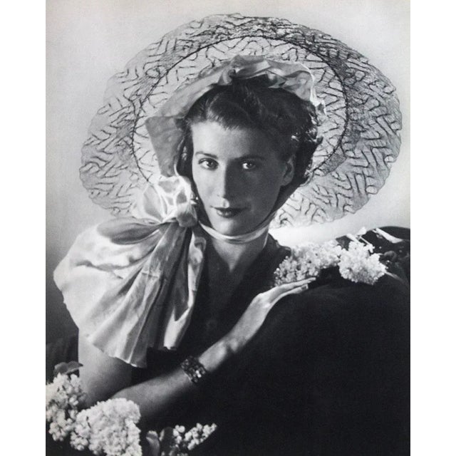 Original French Gravure Print titled "Paris Fashion" from photographer Phillips Poitier circa 1934 Measurements: Mat 14" x...