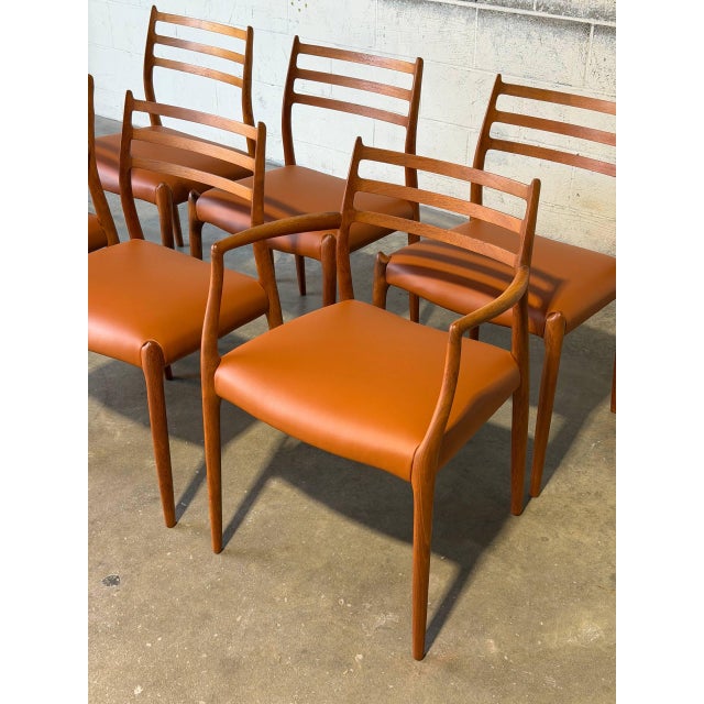 Brown In Style of j.l. Moller Teak Model 78 and 62 Dining Chairs Set of 6 Danish Mid-Century Modern 1960s For Sale - Image 8 of 13