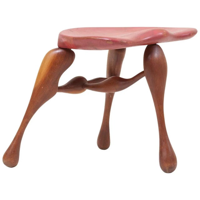 Studio Craft Wooden Stool by Ron Curtis, USA, 1980s For Sale - Image 8 of 8