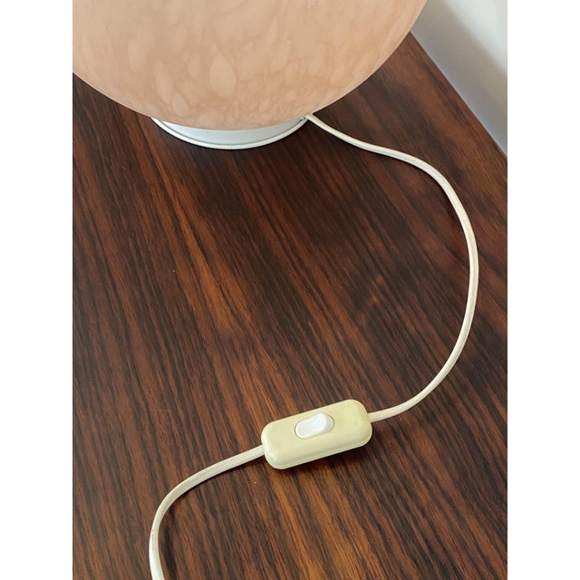 Vintage Egg-Shaped Pink Vianne Glass Lamp, 1970s For Sale - Image 10 of 17