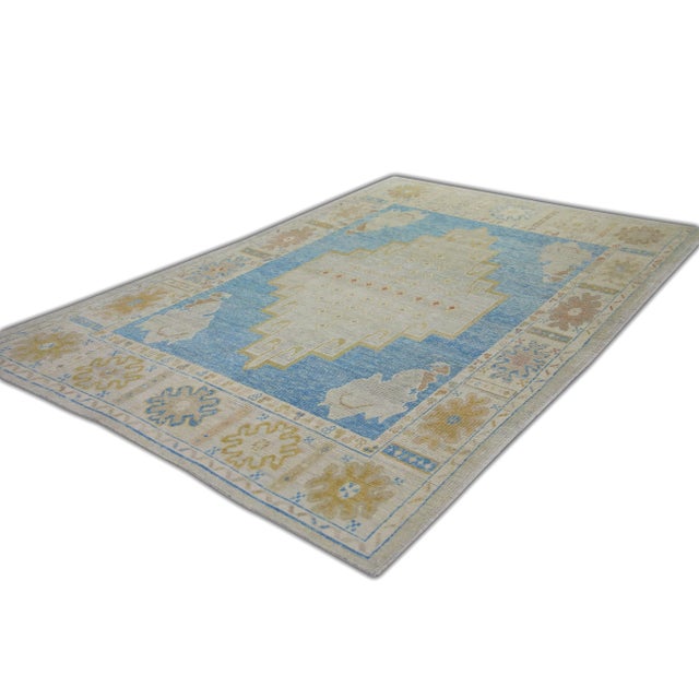 Early 21st Century Modern Turkish Oushak Rug 6'2" x 9'1" For Sale - Image 5 of 7