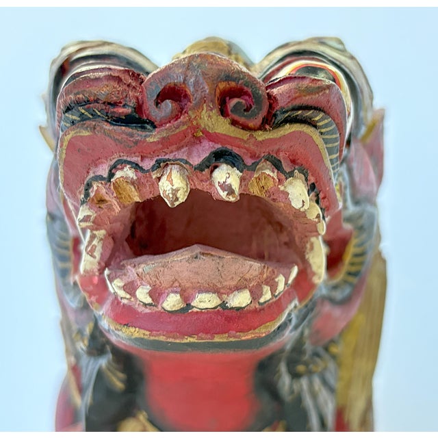 Balinese Carved Wood Singa Lion Sacred Ritual Box From Takashimaya New York C1983 For Sale - Image 10 of 12