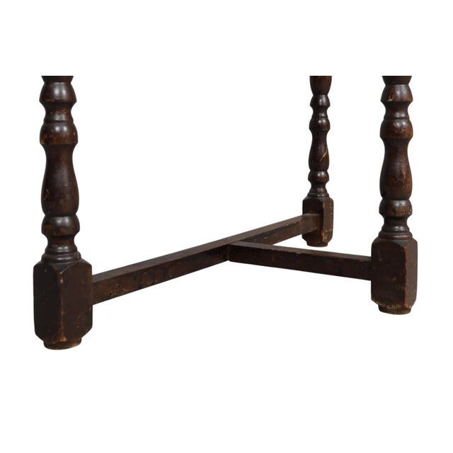 Rufus Porter Style Folk Art Demilune Side Table For Sale - Image 9 of 9