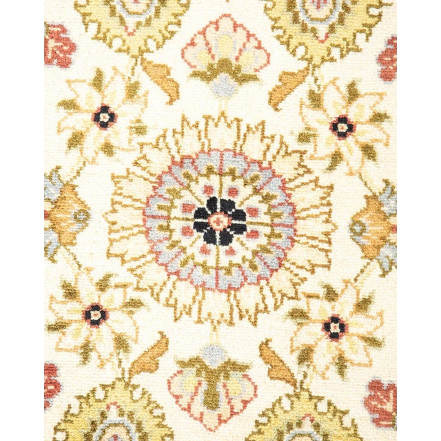 Traditional Mogul, One-of-a-Kind Hand-Knotted Area Rug in Ivory, 4' 3" x 6' 5" For Sale - Image 3 of 8