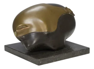 Jos Van Vreeswijk, Masked Face, 1990s, Bronze on Stone Base
