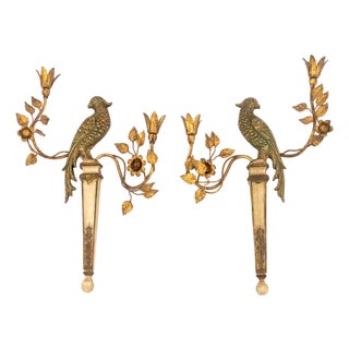 Palladio Giltwood Sconces, Pair For Sale