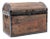 Late 20th Century Sturdy Wood and Iron Camelback Trunk For Sale