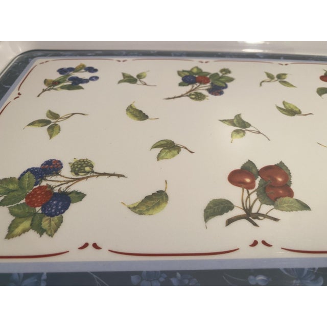Vintage Villeroy Boch Cottage design melamine serving tray with berries motif. Measures 18.75" long handle to handle and...
