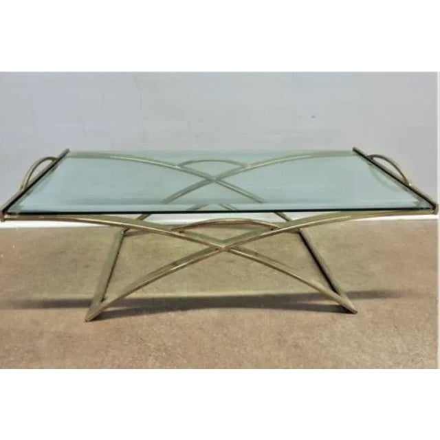 Mid Century Modern X-Base Coffee Table, 1970s For Sale - Image 4 of 6