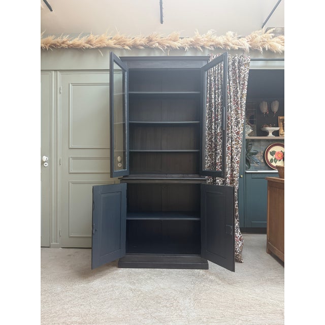 Antique Two-Part Black Buffet, 1890s For Sale - Image 4 of 15
