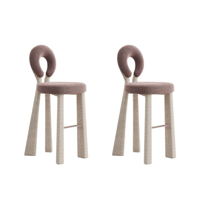 Mary Bar Chairs with Upholstered Legs by Ottiu, Set of 2 For Sale - Image 9 of 9