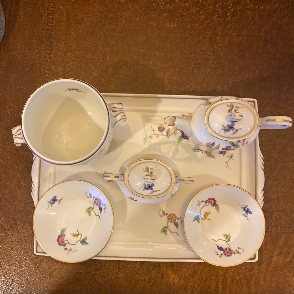 Late 20th Century Richard Ginori Italy Floral Porcelain Tea