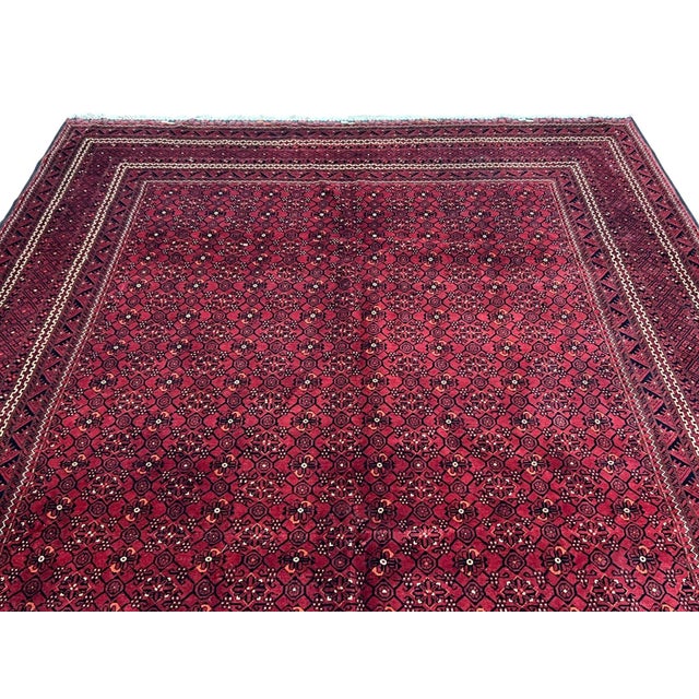 Traditional Afghan Turkmen Wool Rug 8’3” X 11’ For Sale - Image 3 of 6