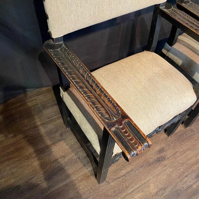 18th Century British Baroque or Renaissance Revival Armchairs -a Pair For Sale In Portland, ME - Image 6 of 13