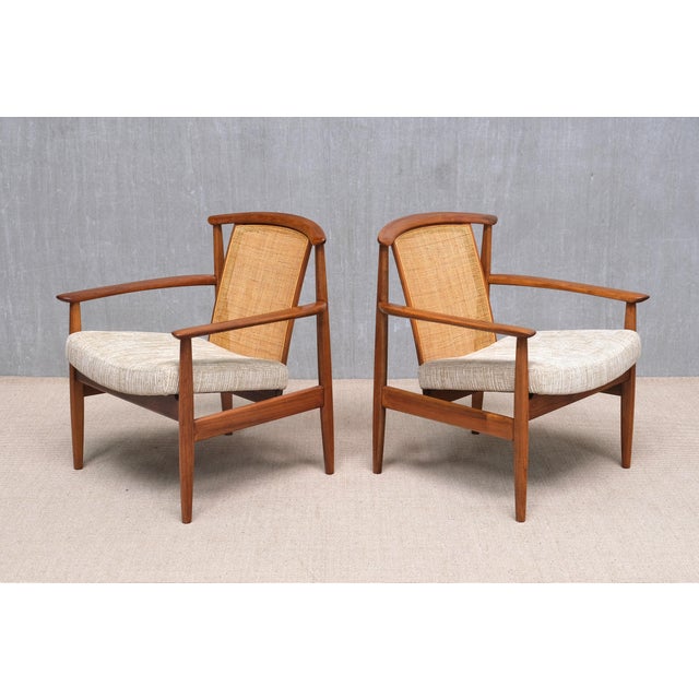 Dallas Armchair in Teak and Cane by Folke Ohlsson for Dux, Sweden, 1960s For Sale - Image 12 of 14