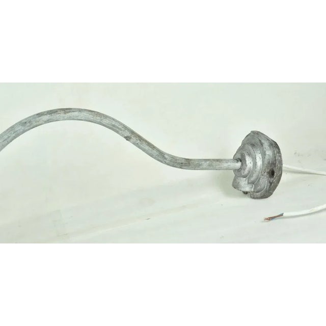 White Enameled Metal Garden Light, 1940s For Sale - Image 6 of 7
