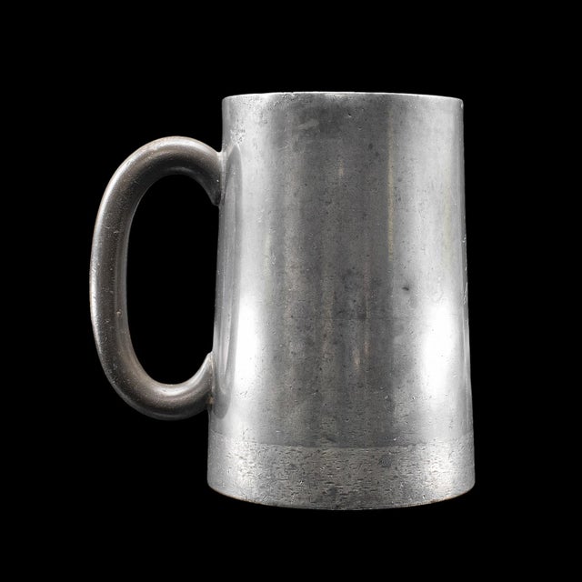 Victorian Antique Tavern Pint Tankard, English, Pewter Drinking Jug, Glass Base, Victorian For Sale - Image 3 of 12