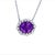 Metal Natural Amethyst Diamond Pendant with Chain 14k W Gold 15.51 TCW Certified For Sale - Image 7 of 9