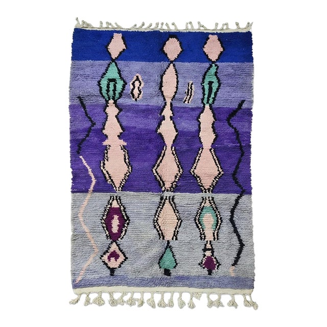 Moroccan Abstract Wool Rug - 9.7 X 5.9 Ft For Sale