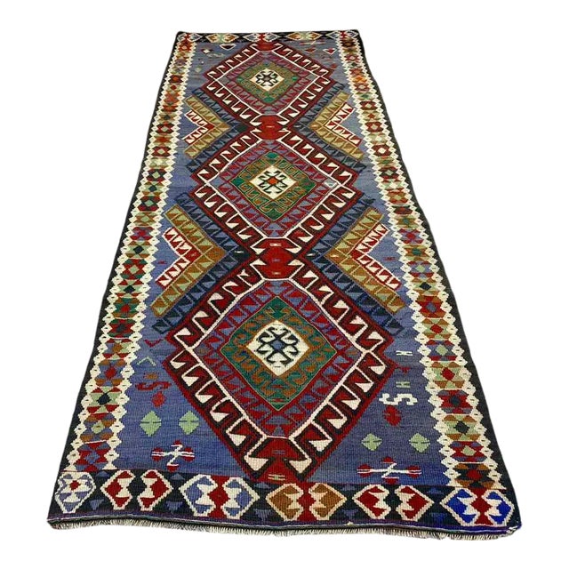 Vintage Anatolian Kilim Runner -34"x96" For Sale