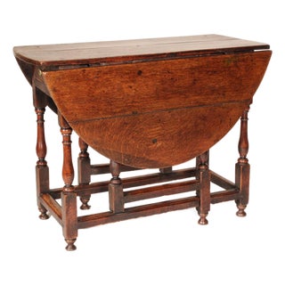 Antique William and Mary Style Oak Gateleg Table For Sale