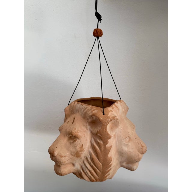 Late 20th Century Late 20th Century Lion Terra-Cotta Hanging Planter For Sale - Image 5 of 8