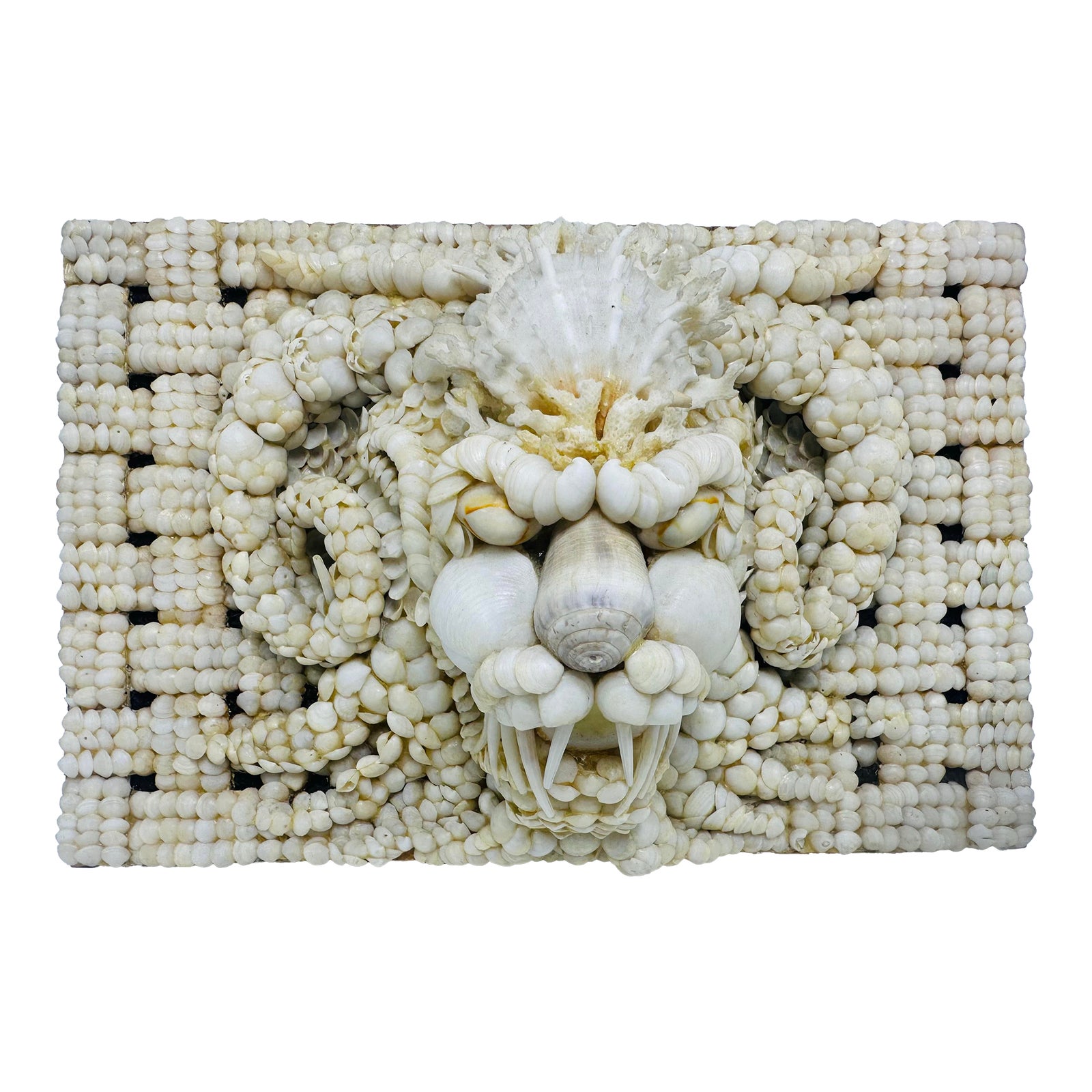 Vintage Shell Art Plaque | Chairish