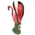 Mid-Century pink and green ceramic tabletop pottery statue by Leftons. The statue features a beautifully detailed pink...