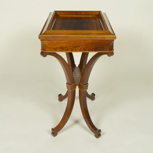 Mid 19th Century Biedermeier Inlaid Rosewood and Fruitwood Work Table For Sale - Image 5 of 11