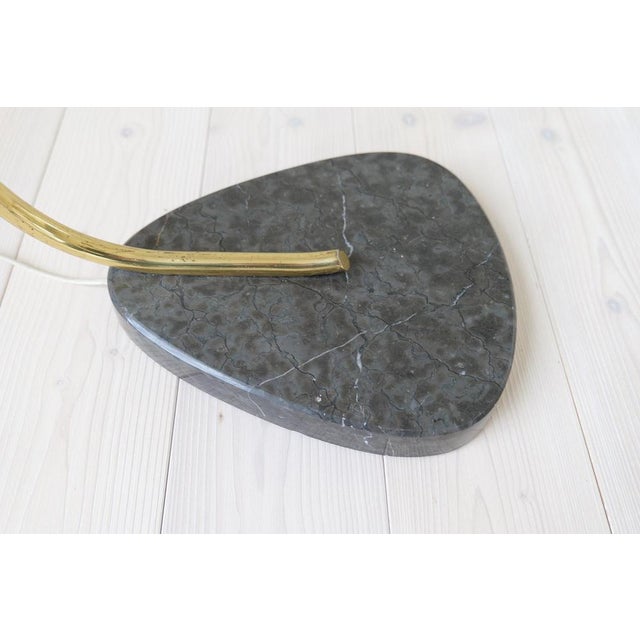 Mid-Century Curved Floor Lamp in Brass and Stone, 1960s For Sale - Image 12 of 14