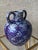 Late 20th-Century Safi-Style Earthenware Dual-Handled Pottery Vessel Drenched in Deep Cobalt Blue & Byzantium Purple, Mexico For Sale - Image 12 of 18