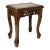 Small Chinese Carved Wood Side Table With Inlaid Pink Marble Top For Sale