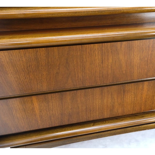 Mid 20th Century Mid-Century Modern Diamond Front Walnut 8 Drawers High Chest Dresser Cabinet For Sale - Image 5 of 13