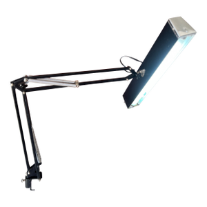 Vintage Articulating Desk Lamp With Black Metal Frame & Fluorescent Light