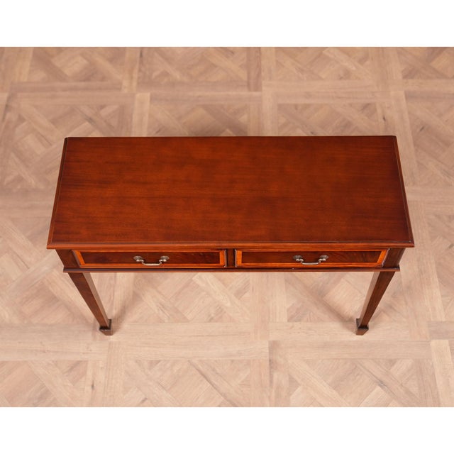 Mahogany Banded Console Table For Sale - Image 12 of 12