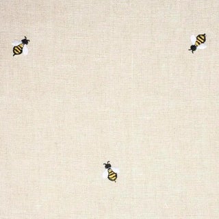Schumacher Honey Bee Embroidery Fabric in Natural For Sale
