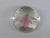 Art Glass Clear Globe Paperweight With Pink Chrysanthemum and Green Leaves 4848b For Sale - Image 4 of 9