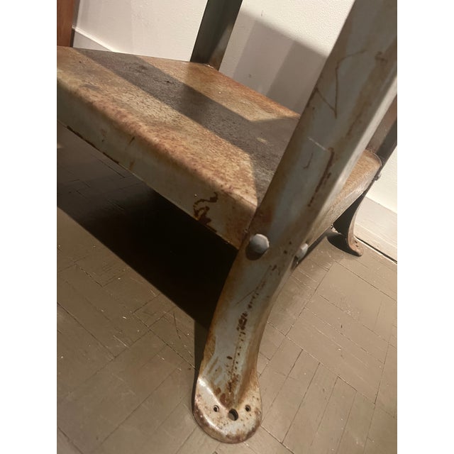 Vintage Industrial Metal Pedestal Table Base For Sale In New York - Image 6 of 7