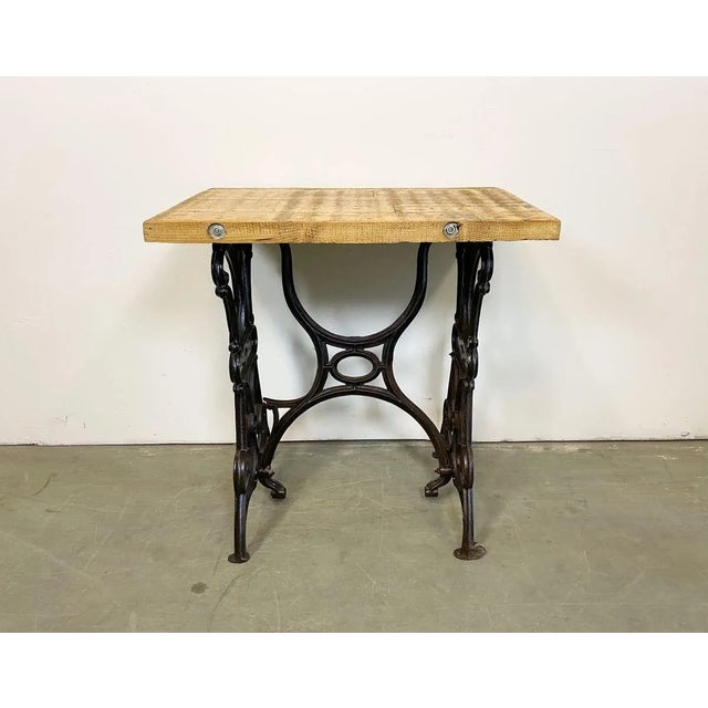 Industrial Iron & Wood Worktable, 1950s For Sale - Image 14 of 14