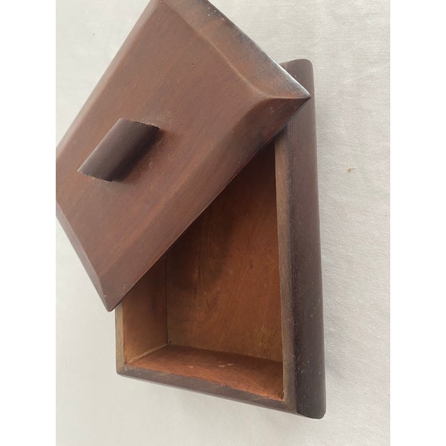 1970s Teak Wooden Trinket/Cigarette Box For Sale - Image 4 of 7