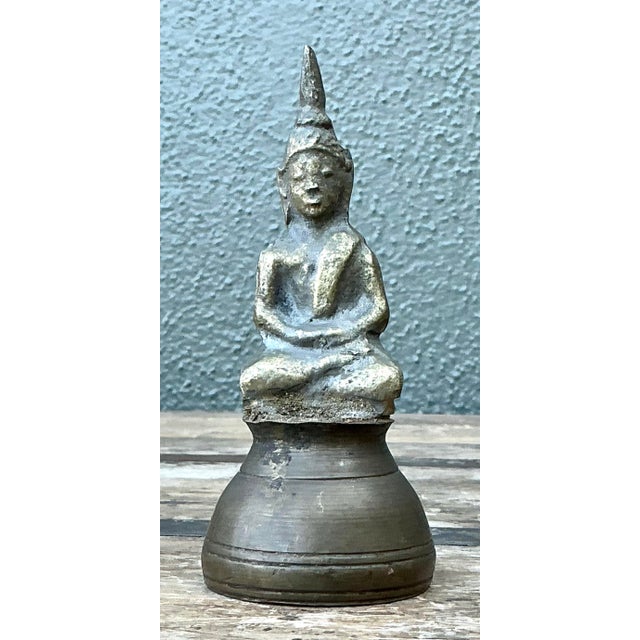 Vintage Hammered Brass Candle Snuffer For Sale - Image 12 of 12