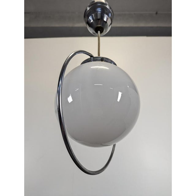 Space Age Glass Suspension Lamp, 1980s For Sale - Image 4 of 5