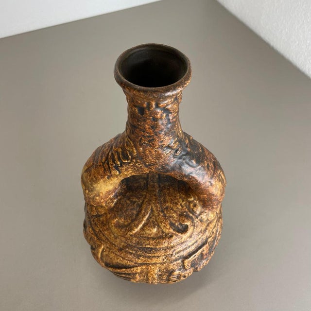 Large Colorful Fat Lava Pottery Maya Tiki Vase from Jasba Ceramics, Germany, 1970s For Sale - Image 10 of 18