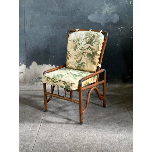 1980s Vintage Coastal Rattan and Bronze Joint Dining Chairs For Sale - Image 5 of 10